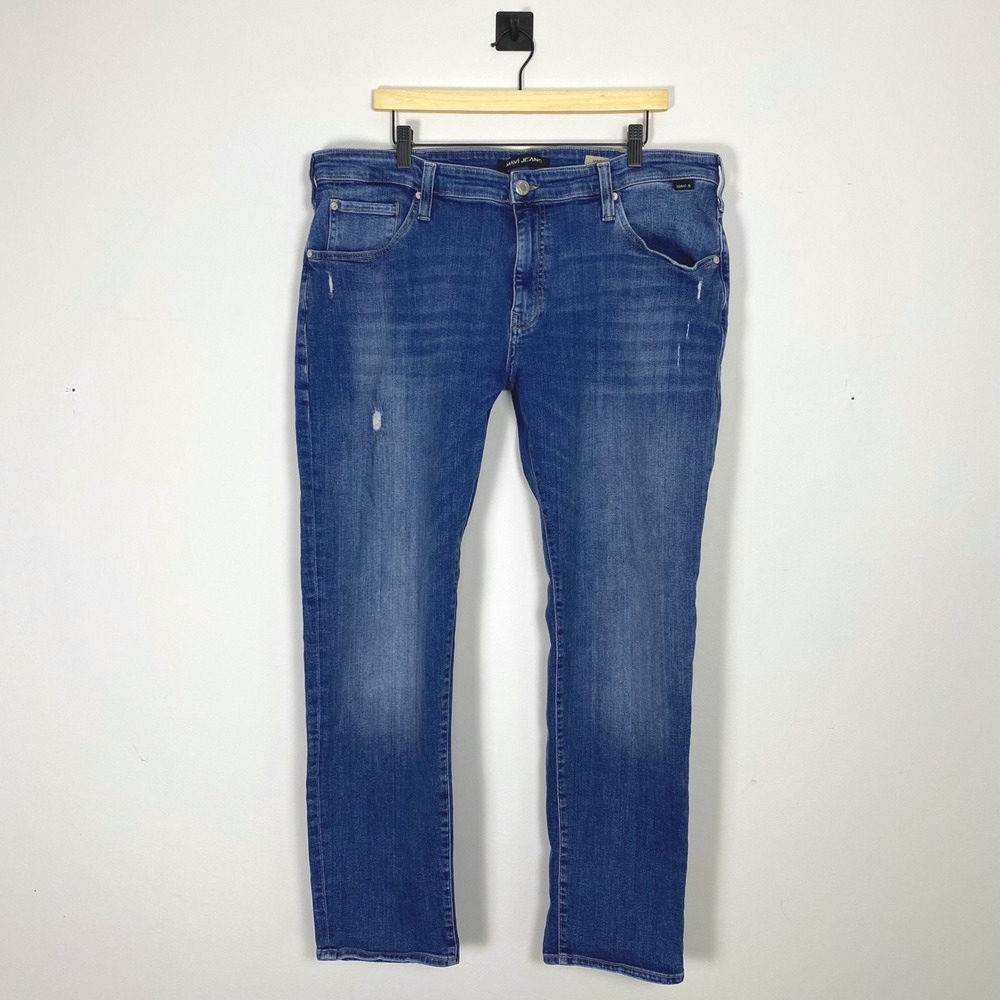 Mavi Jeans Marcus Slim Straight Leg Blue Denim Jeans Mens 38x32‎ Organic Cotton